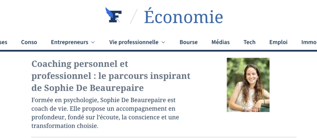 Article Le Figaro - Sophie de Beaurepaire, coach de vie